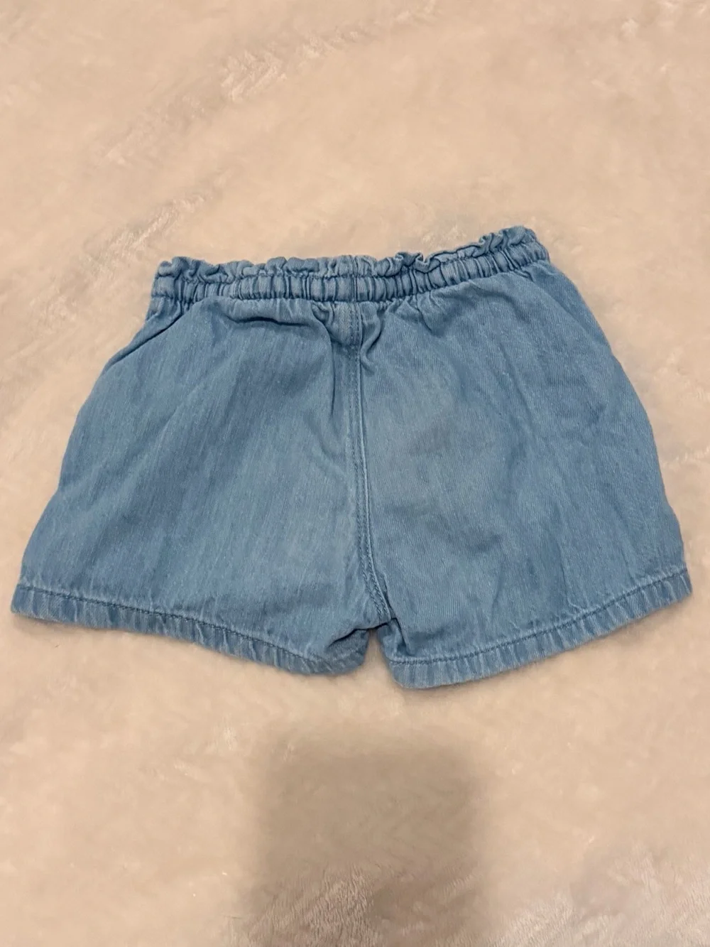 Old Navy Light Blue Elastic-Waist Denim-Look Girls' Shorts